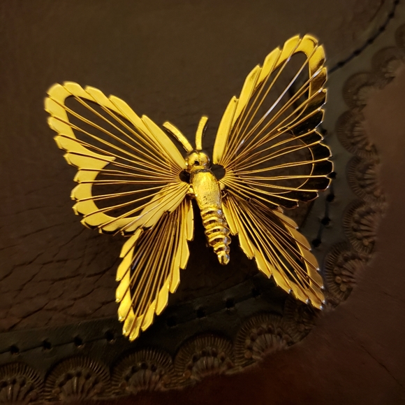 Vintage Jewelry - ⭐ VINTAGE | '60s Monet Butterfly Brooch - Spinerette Collection